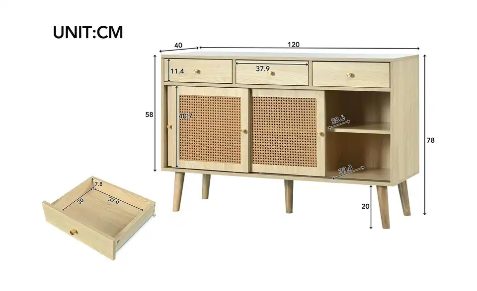 Sideboard, Bemaßung