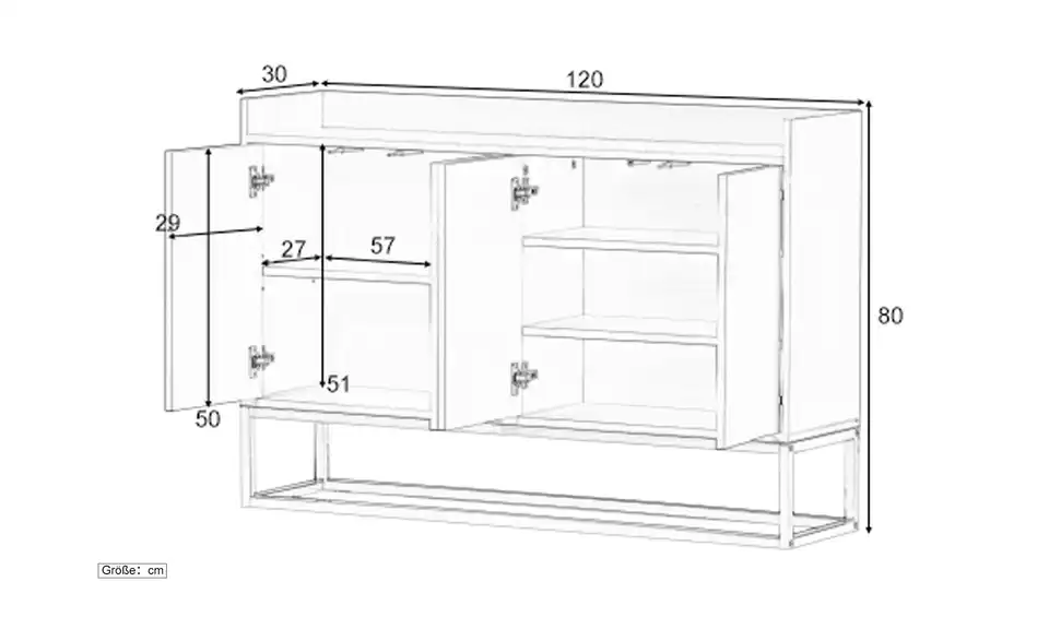 Sideboard, Bemaßung