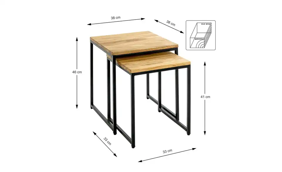 Beistelltisch 2er-Set, Bemaßung