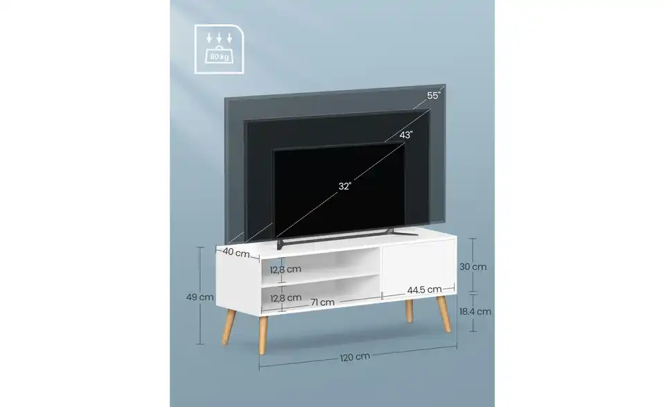 TV-Lowboard, Bemaßung