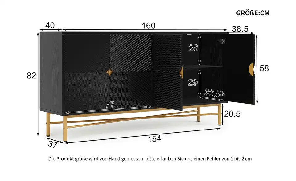 Sideboard, Bemaßung