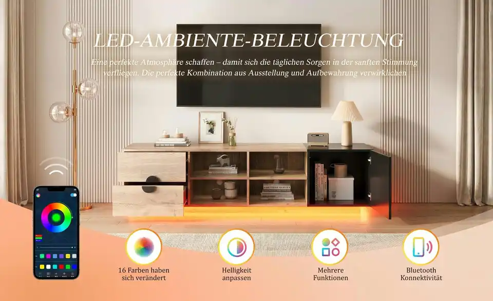 TV-Lowboard Quint, Bild mit Text