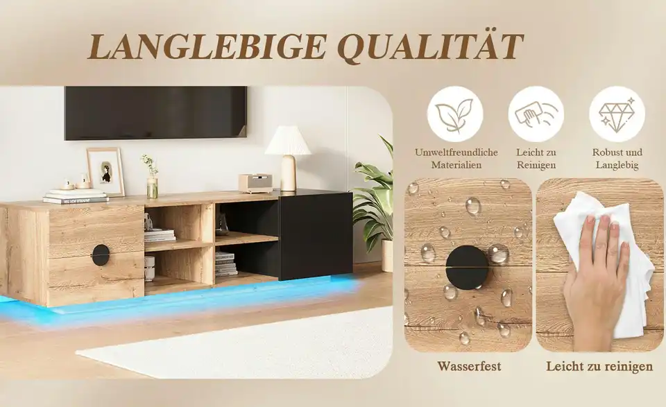 TV-Lowboard Quint, Bild mit Text
