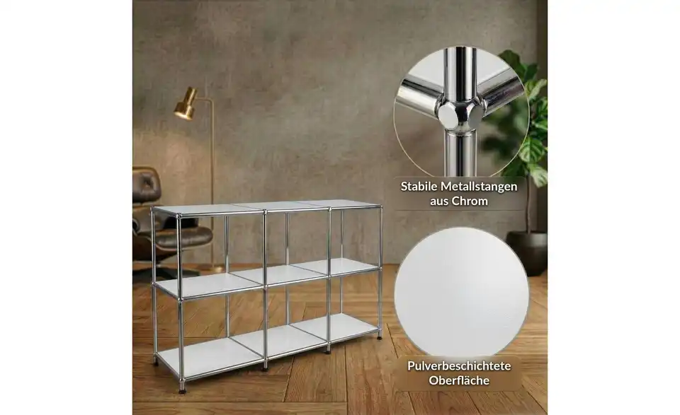 Floordirekt Metallregal, Bild mit Text