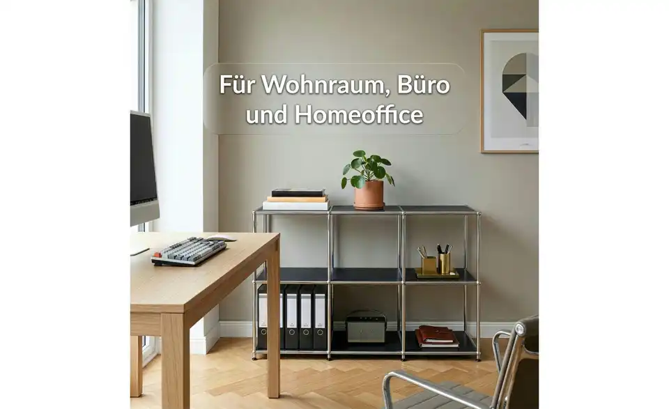 Floordirekt Metallregal, Bild mit Text