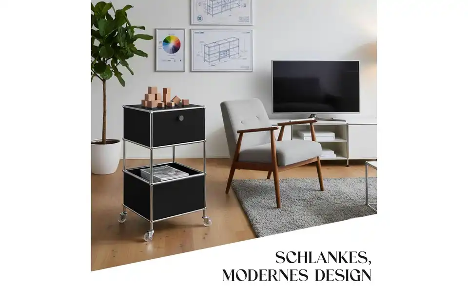 Floordirekt Metallregal, Bild mit Text