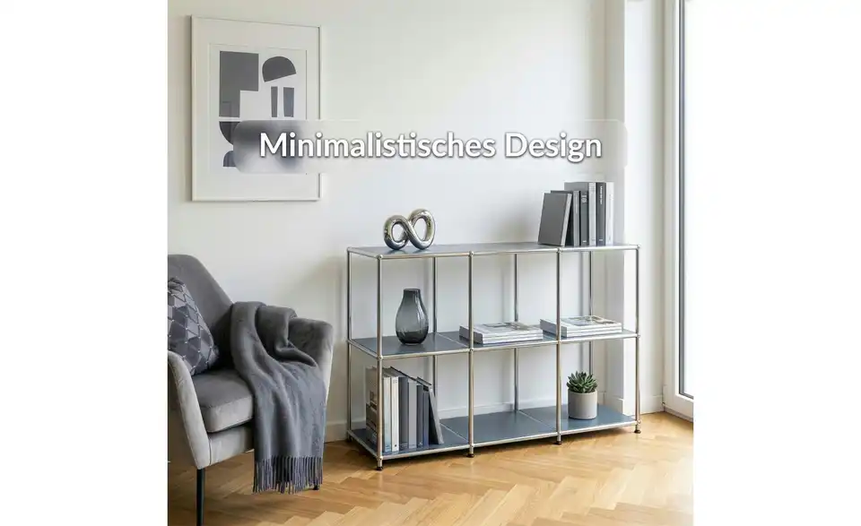 Floordirekt Metallregal, Bild mit Text