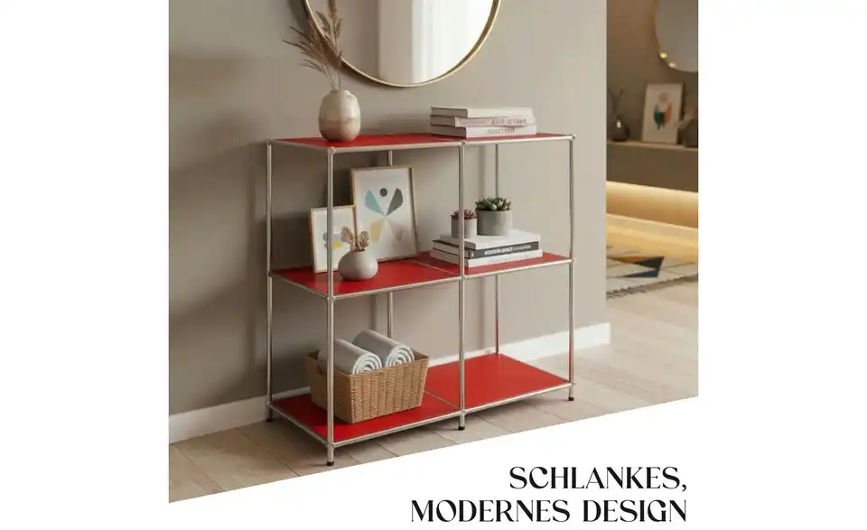 Floordirekt Metallregal, Bild mit Text