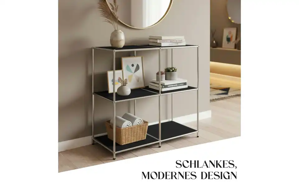 Floordirekt Metallregal, Bild mit Text