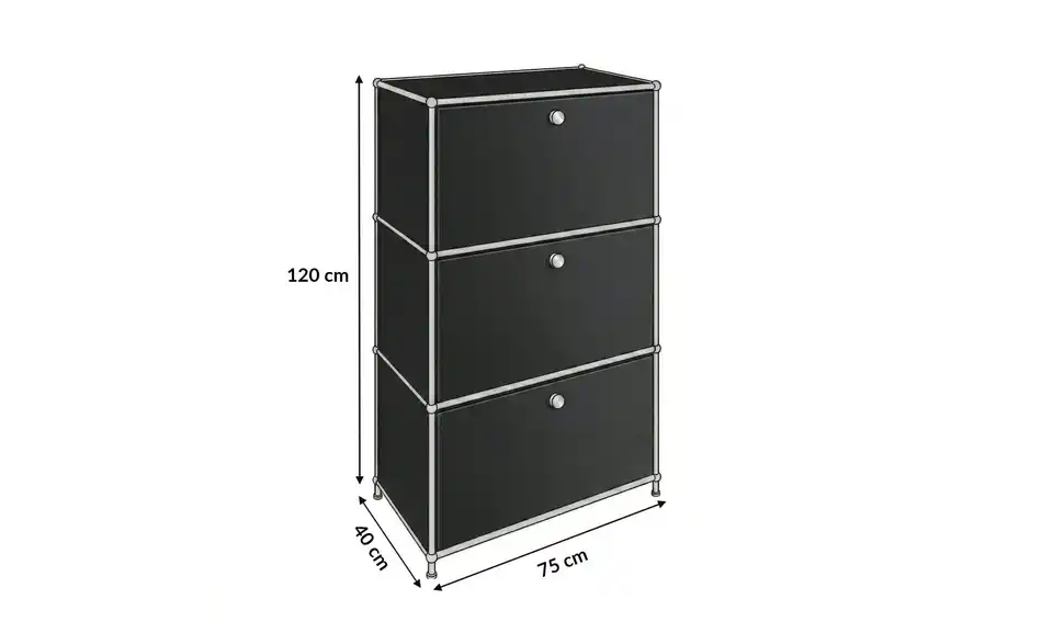 Floordirekt Metallregal, Bemaßung
