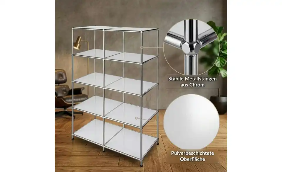 Floordirekt Metallregal, Bild mit Text