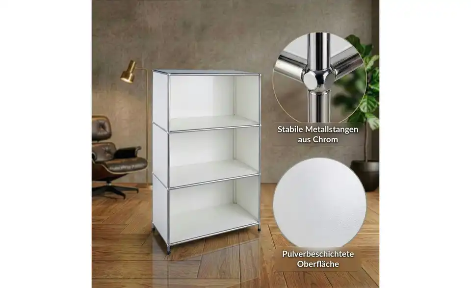 Floordirekt Metallregal, Bild mit Text