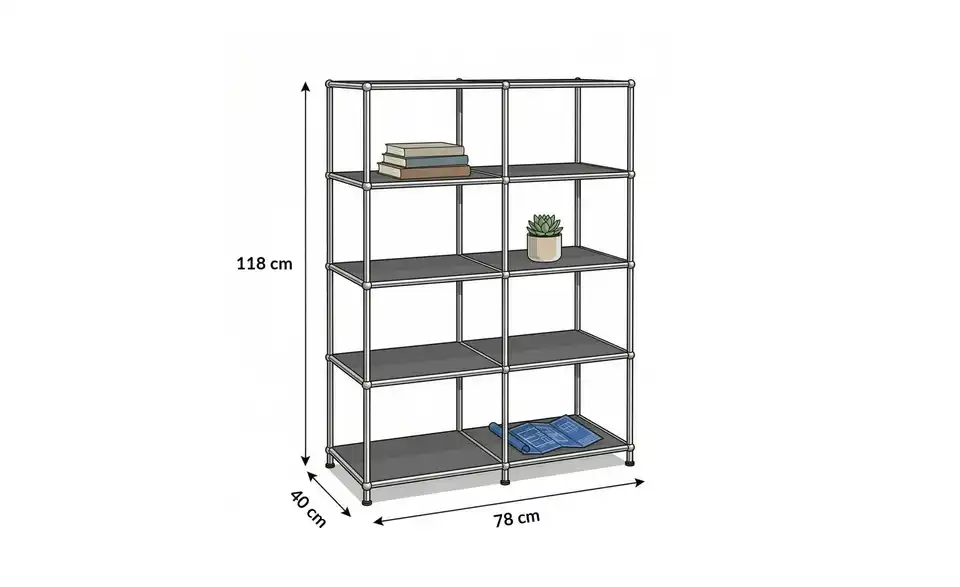 Floordirekt Metallregal, Bemaßung