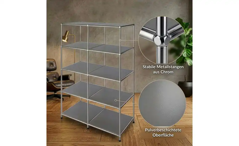 Floordirekt Metallregal, Bild mit Text