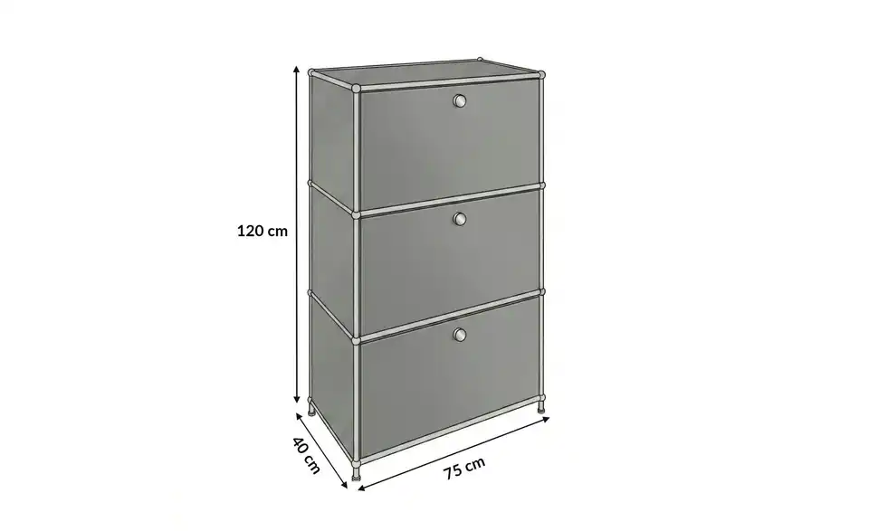 Floordirekt Metallregal, Bemaßung