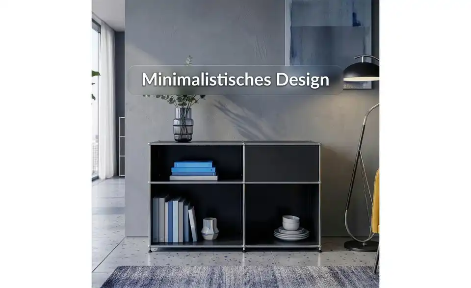 Floordirekt Metallregal, Bild mit Text