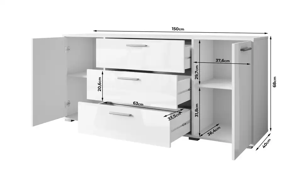 Sideboard, Bemaßung