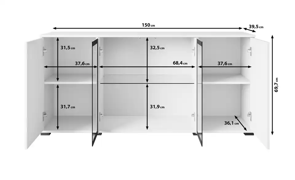 Sideboard, Bemaßung