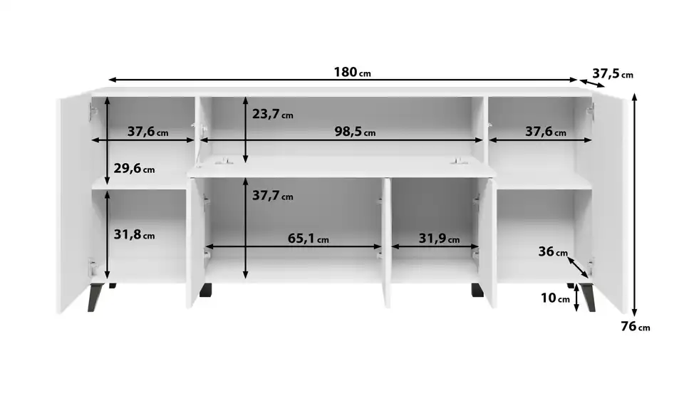 Sideboard, Bemaßung