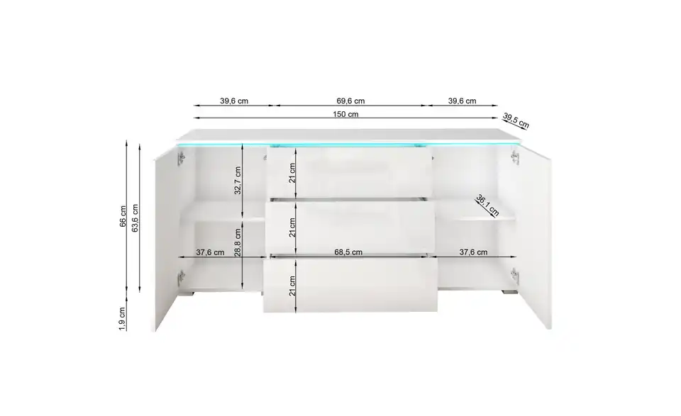 Sideboard, Bemaßung