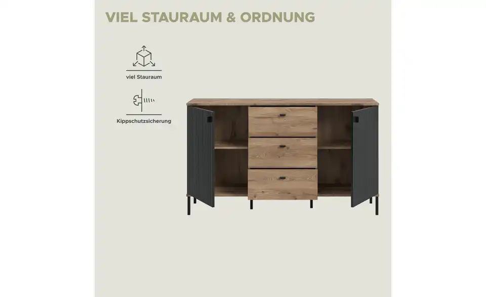 Sideboard, Bild mit Text