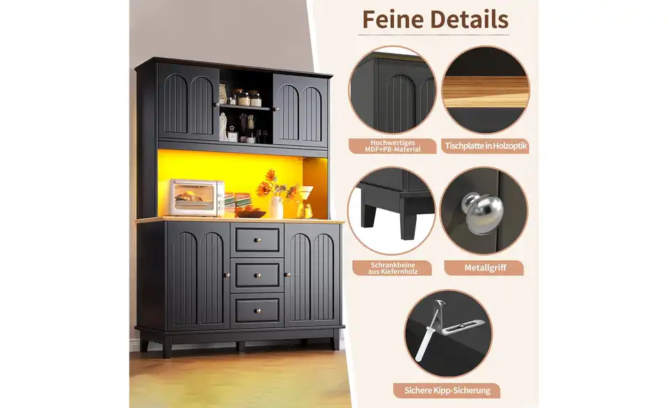 Buffet, Bild mit Text