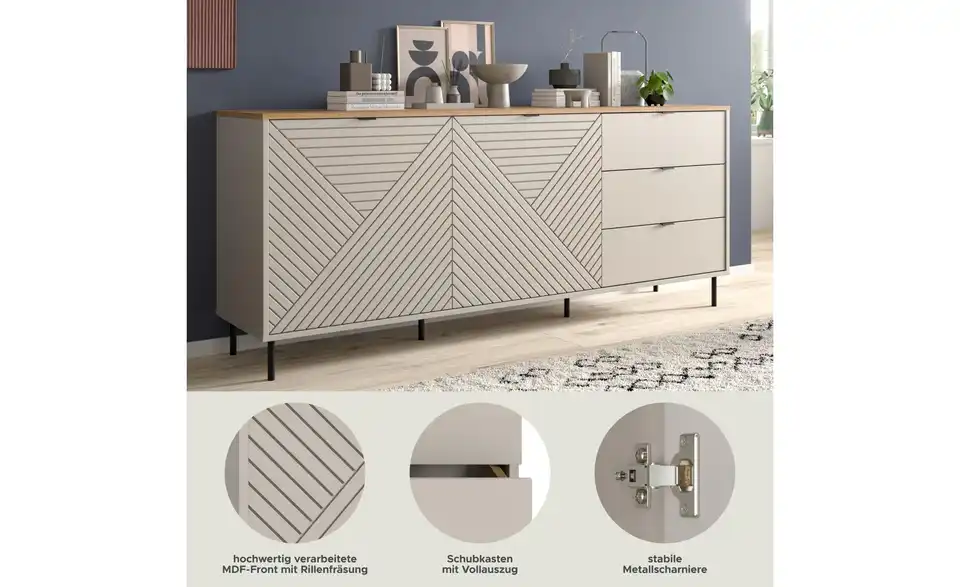Sideboard, Bild mit Text