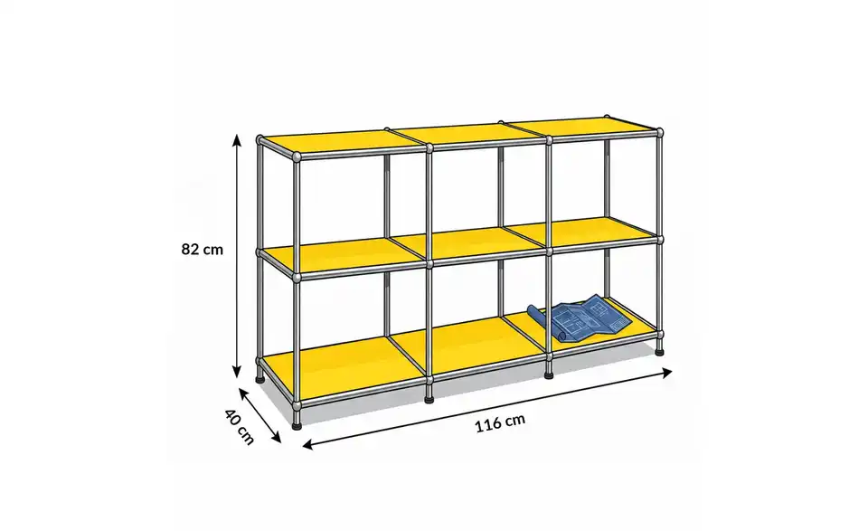 Floordirekt Metallregal, Bemaßung
