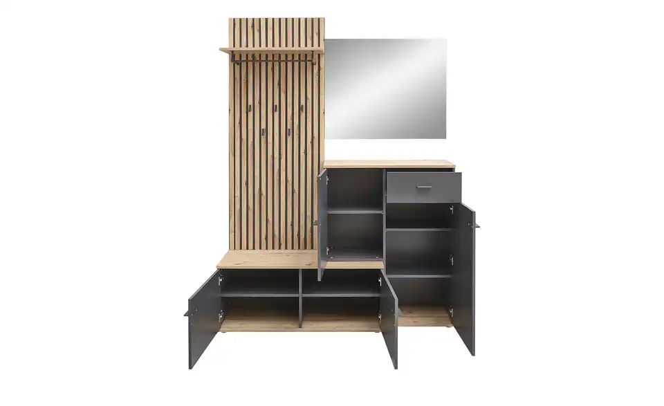 Kompaktgarderobe, geöffnet