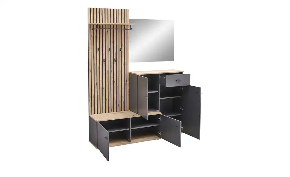 Kompaktgarderobe, geöffnet