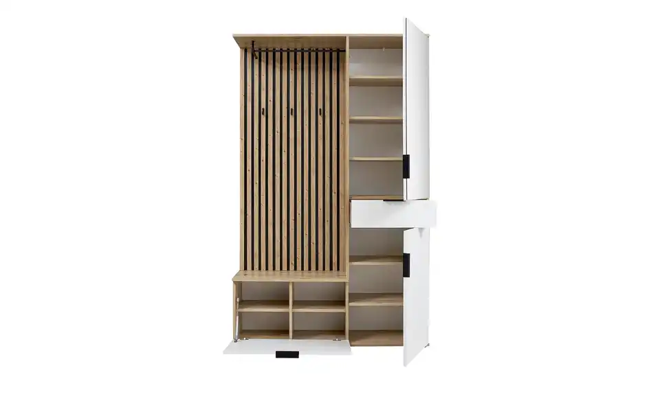 Kompaktgarderobe, geöffnet