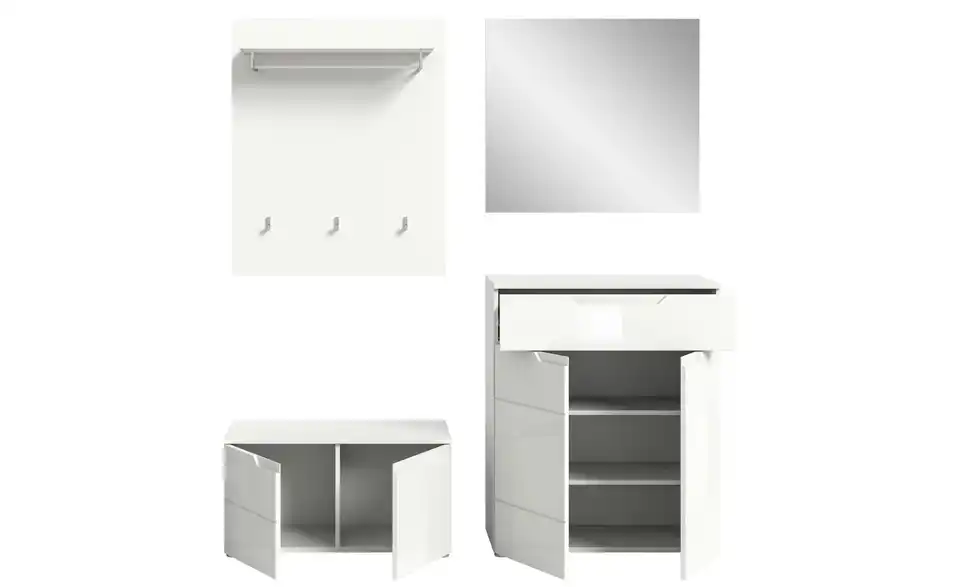 Garderobenkombination, geöffnet