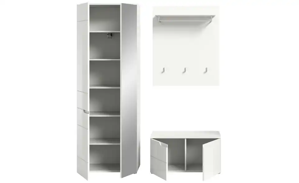 Garderobenkombination, geöffnet