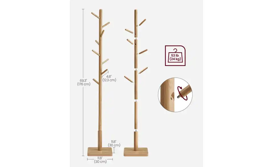 Garderobenständer Andi, Bemaßung