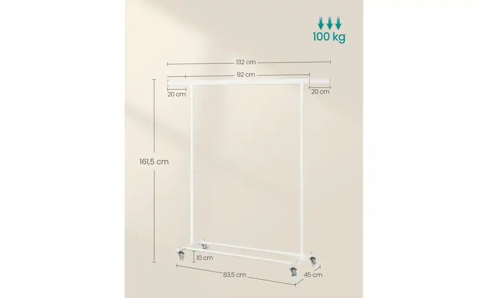 Kleiderständer Pataye, Bemaßung