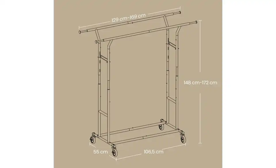 Kleiderständer Pataye, Bemaßung