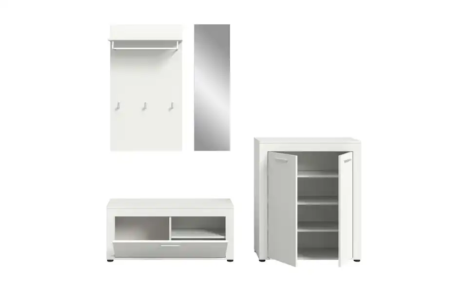 Garderobenkombination, geöffnet