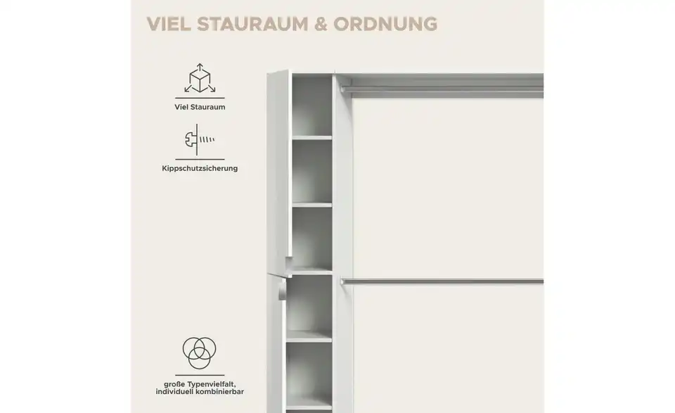 Garderobenkombination, Bild mit Text