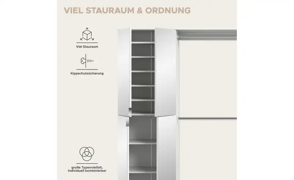 Garderobenkombination, Bild mit Text