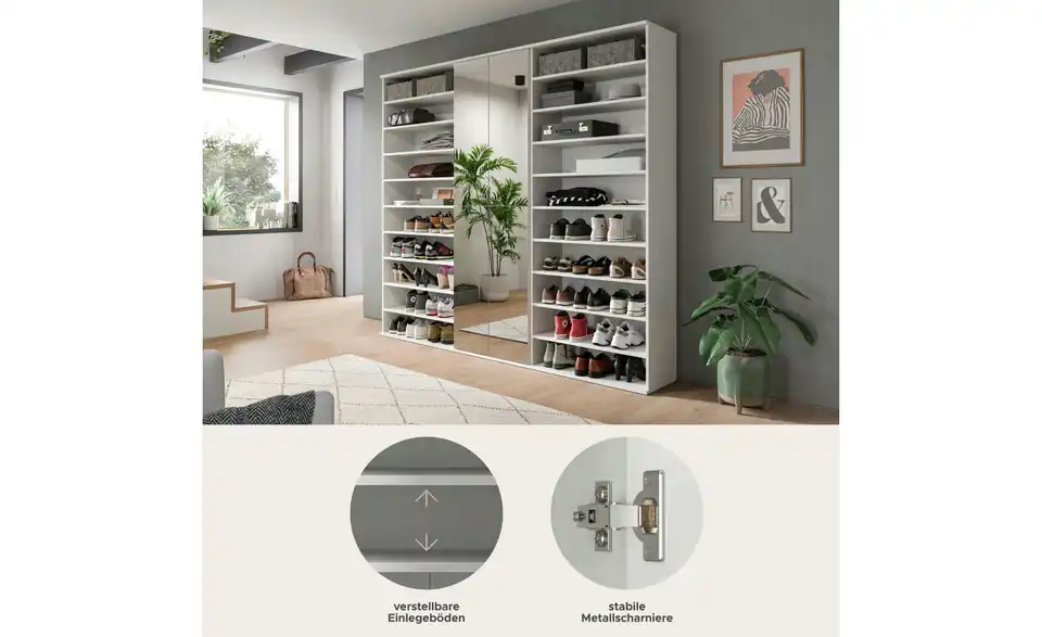 Garderobenkombination, Bild mit Text