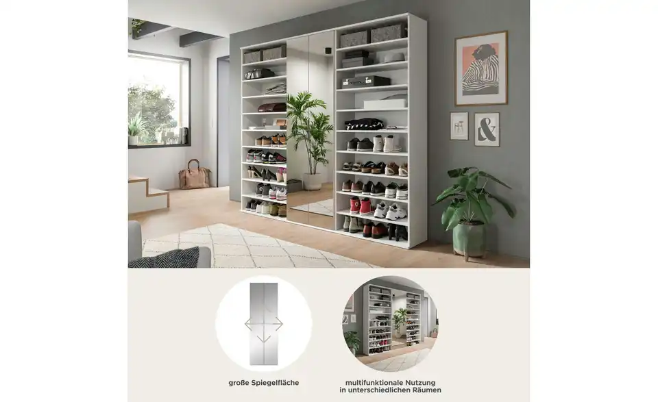 Garderobenkombination, Bild mit Text