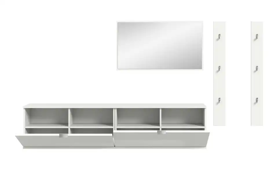 Garderobenkombination, geöffnet