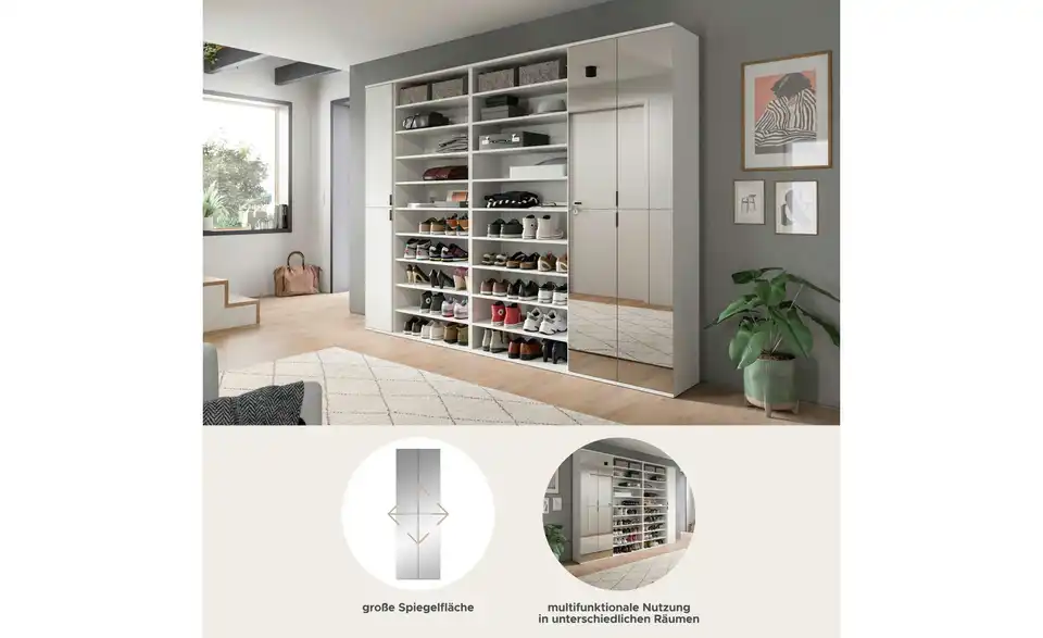 Garderobenkombination, Bild mit Text