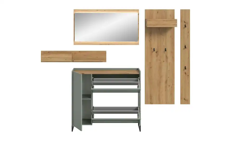 Garderobenkombination, geöffnet