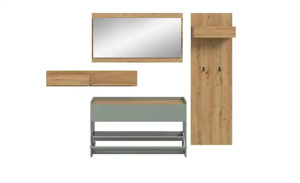 Garderobenkombination, geöffnet