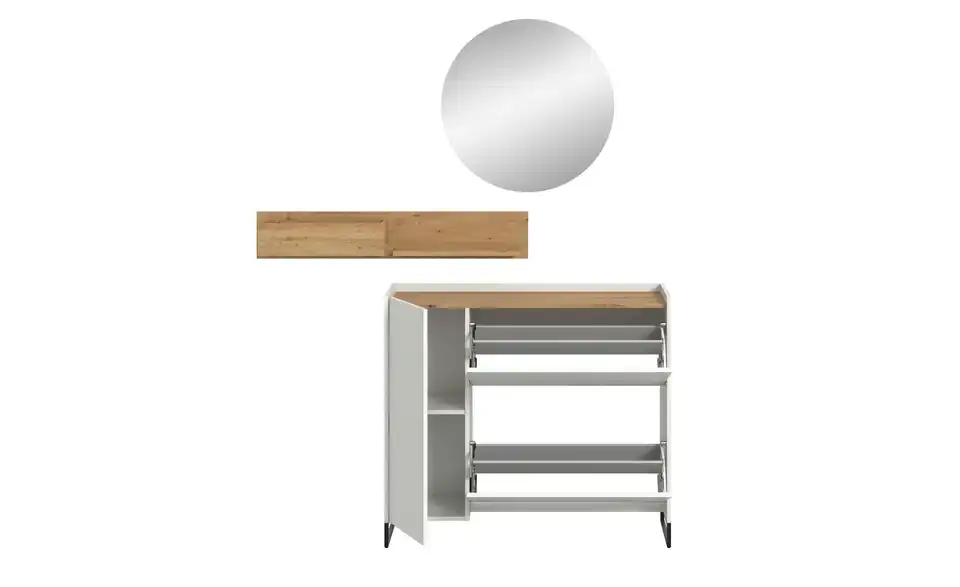 Garderobenkombination, geöffnet