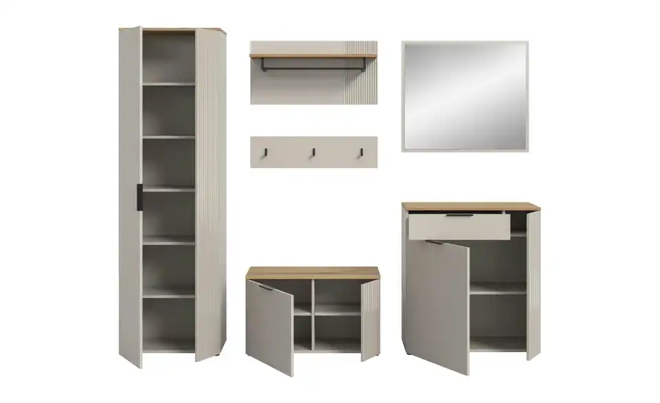 Garderobenkombination, geöffnet