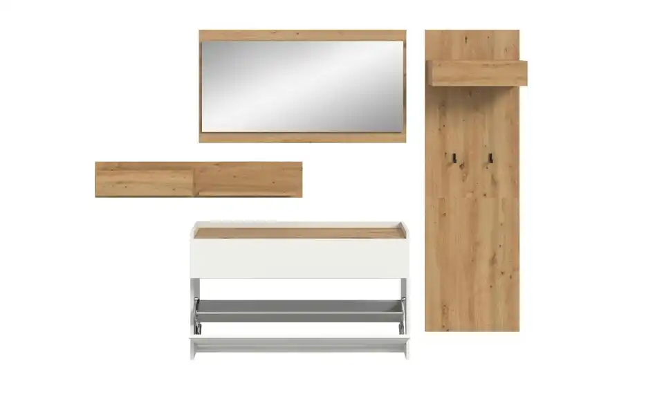 Garderobenkombination, geöffnet