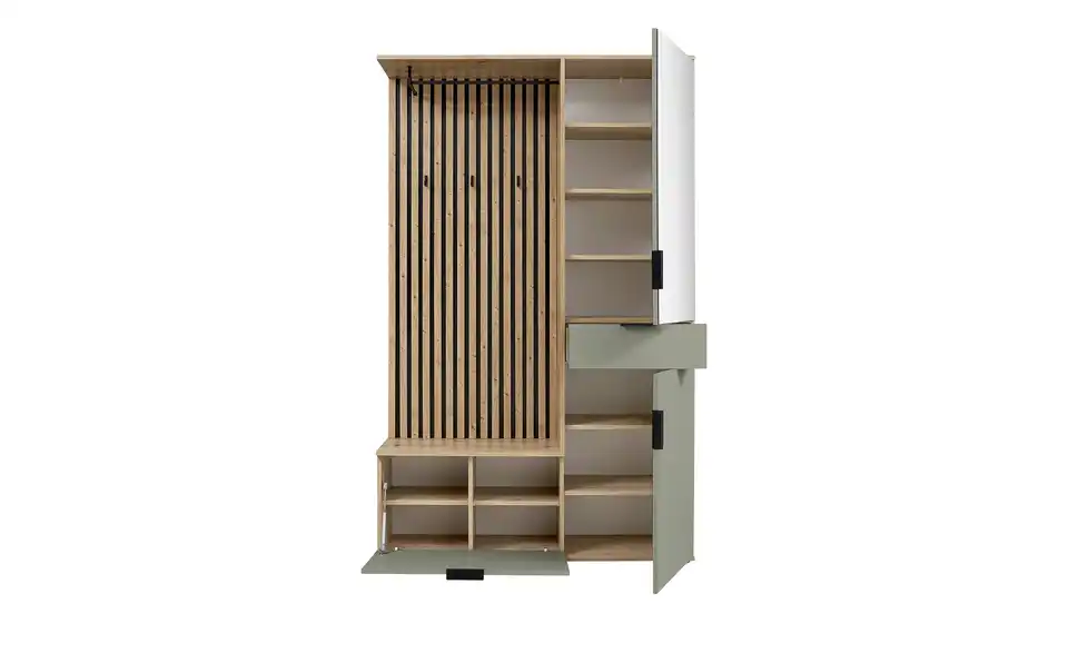 Kompaktgarderobe, geöffnet