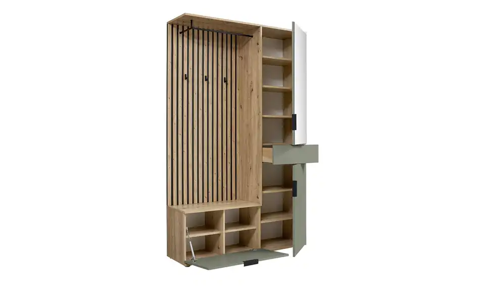 Kompaktgarderobe, geöffnet